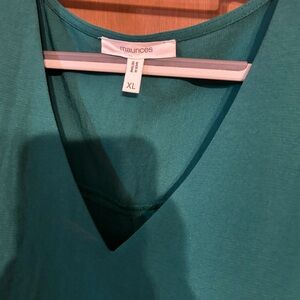 Maurices Teal V-Neck Blouse XL